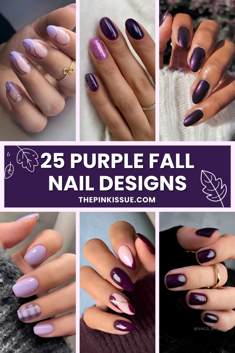 Purple fall nail designs Pinterest