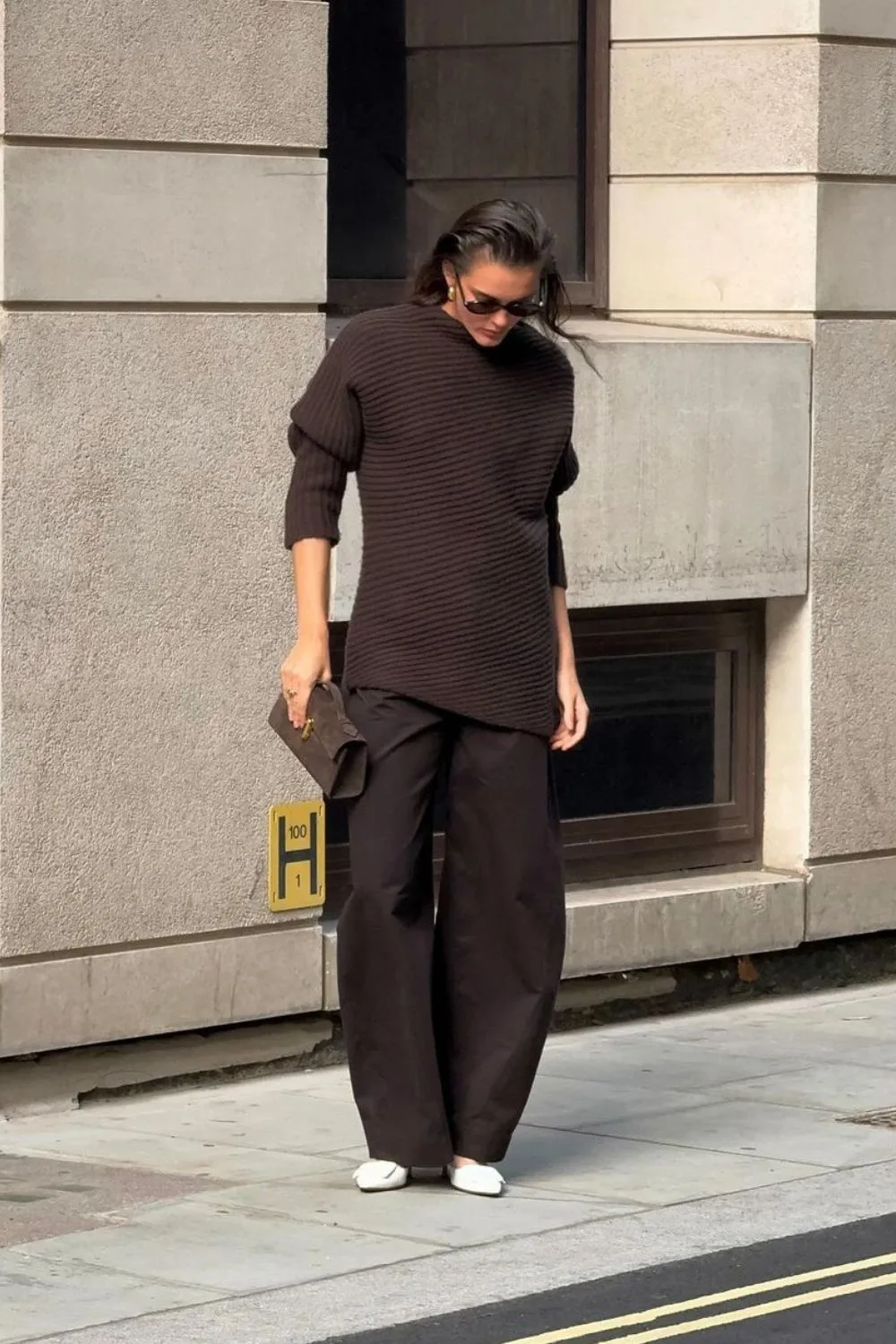 Ribbed Sweater & Wide Pants