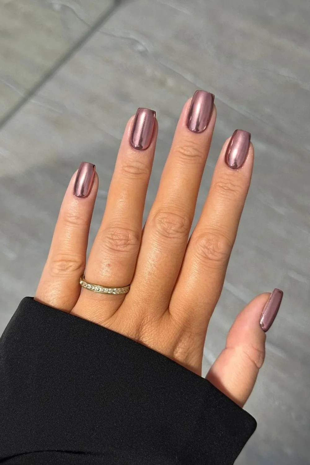 Rose gold chrome nails