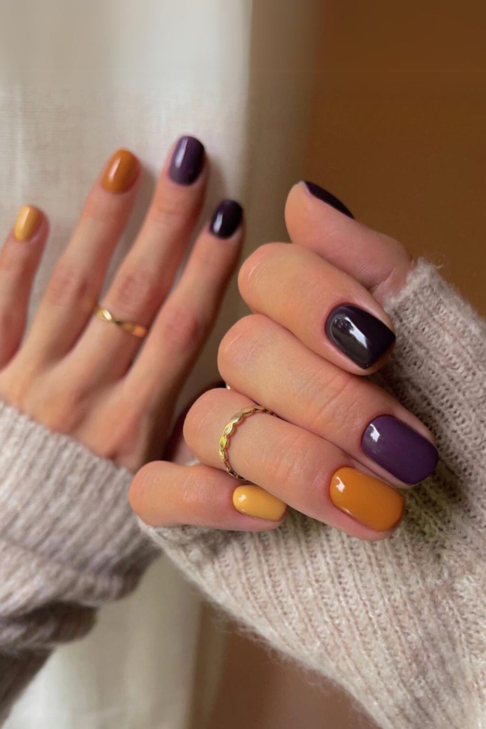 Skittle nails in fun fall colors