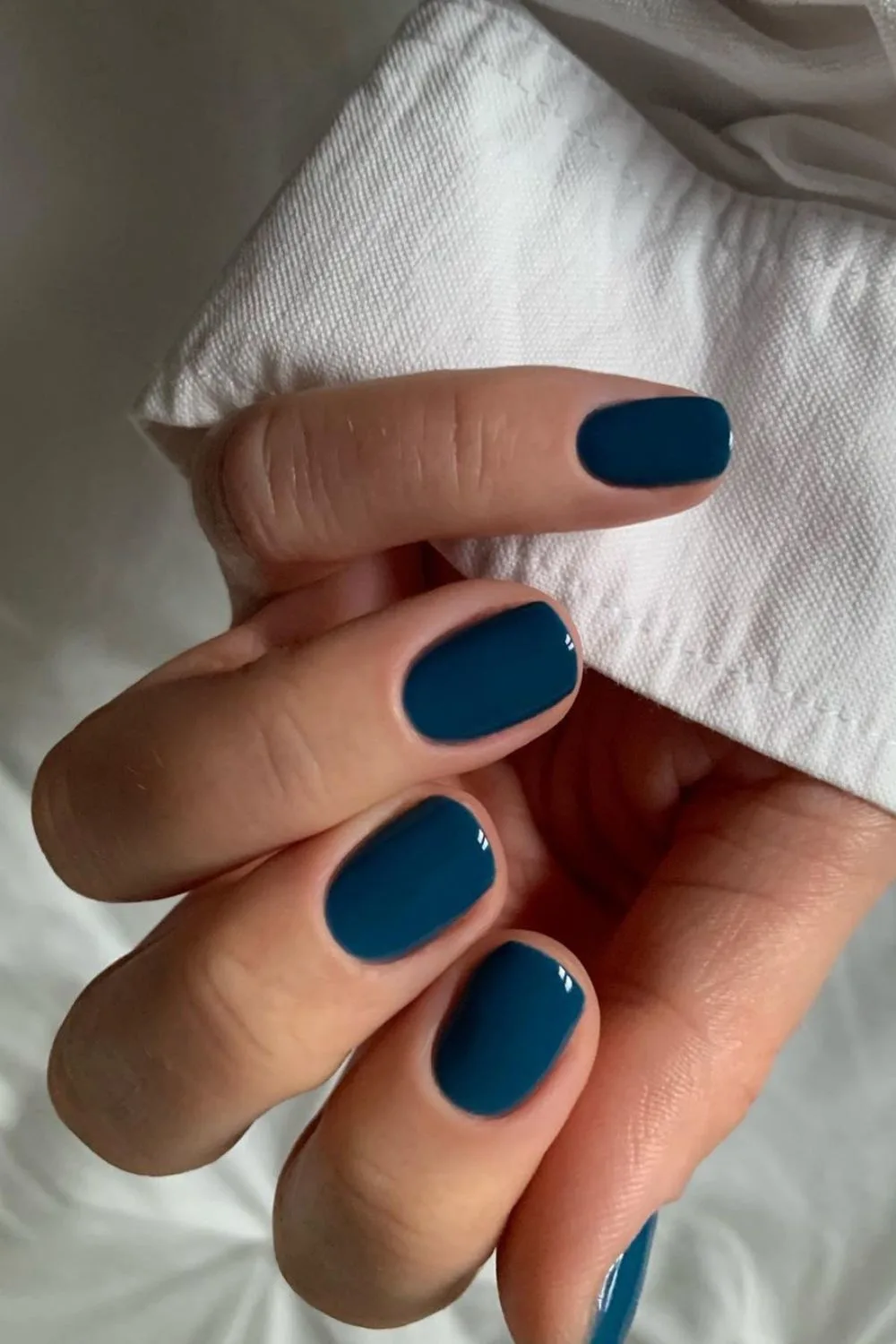 Solid Cambridge blue nails