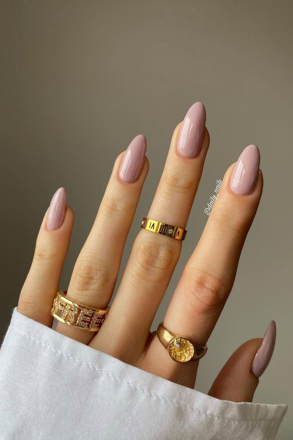 Solid blush pink nails