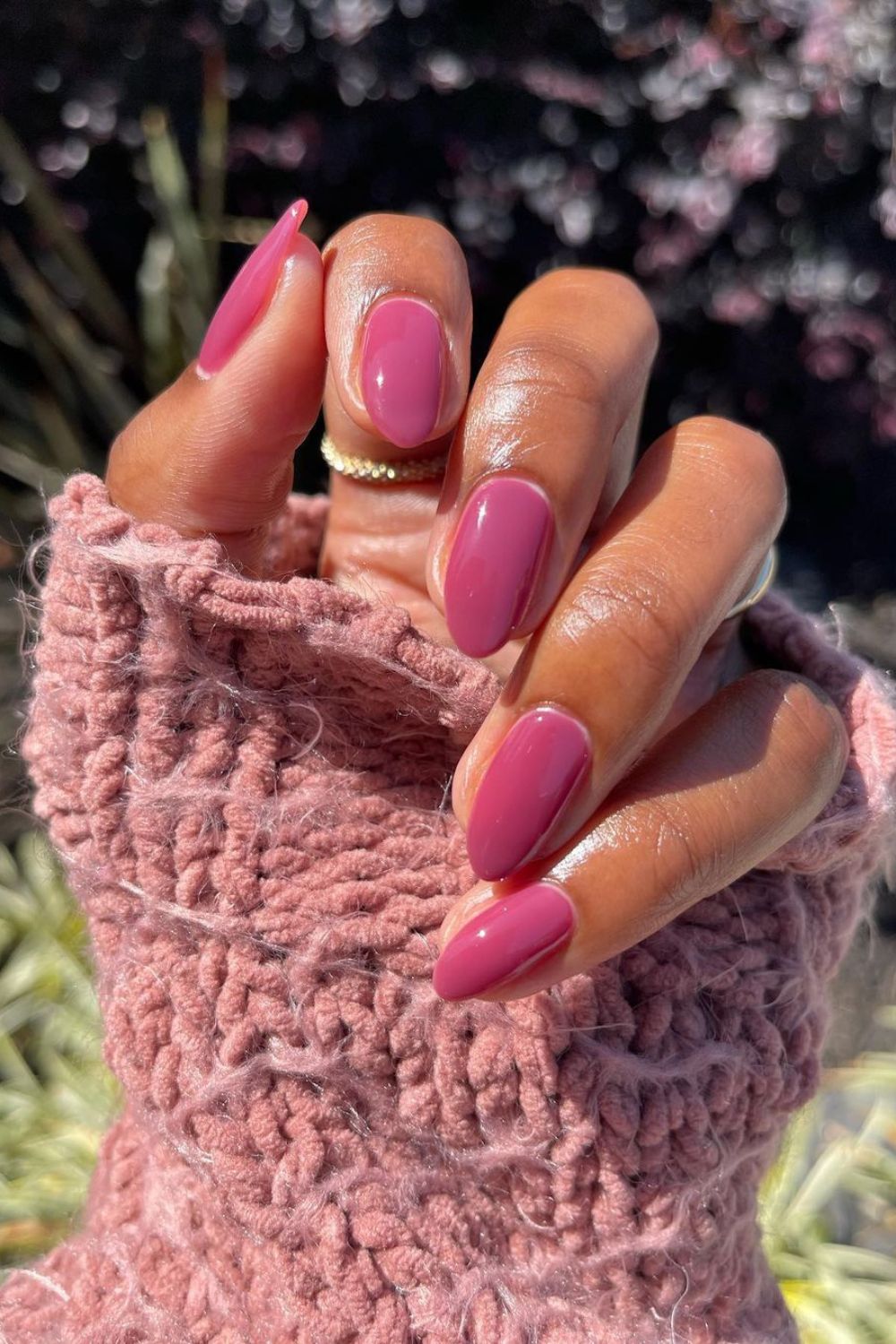 Solid deep rose nails