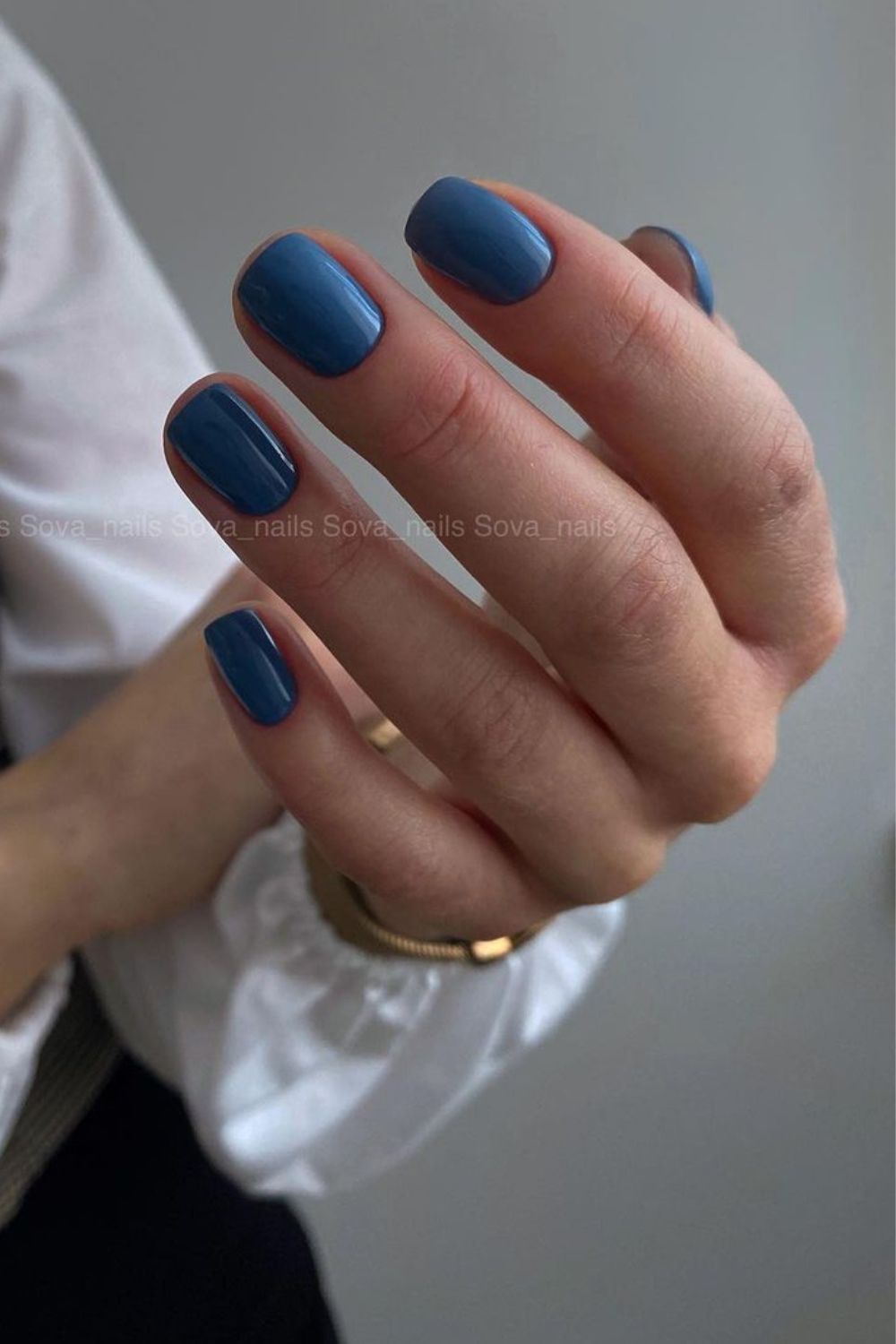 Solid slate blue nails