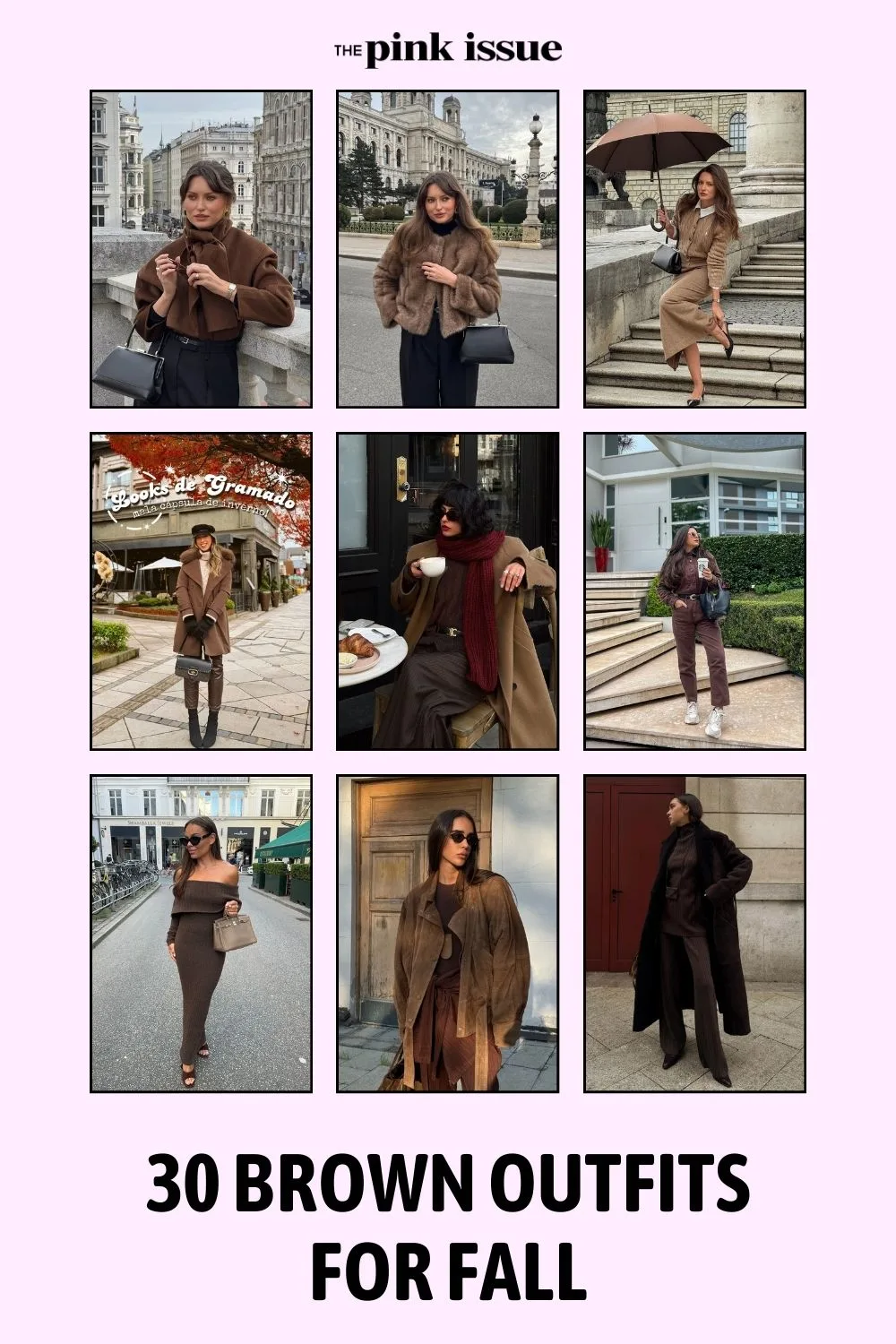 Warm Up Your Fall Style with These 30 Brown Outfit Ideas pinterest