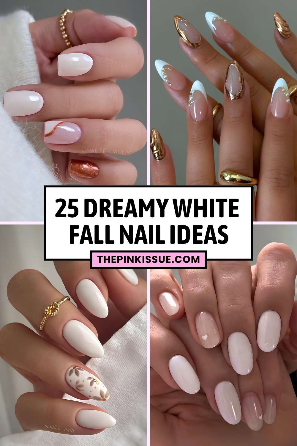 White fall nail inspo Pinterest