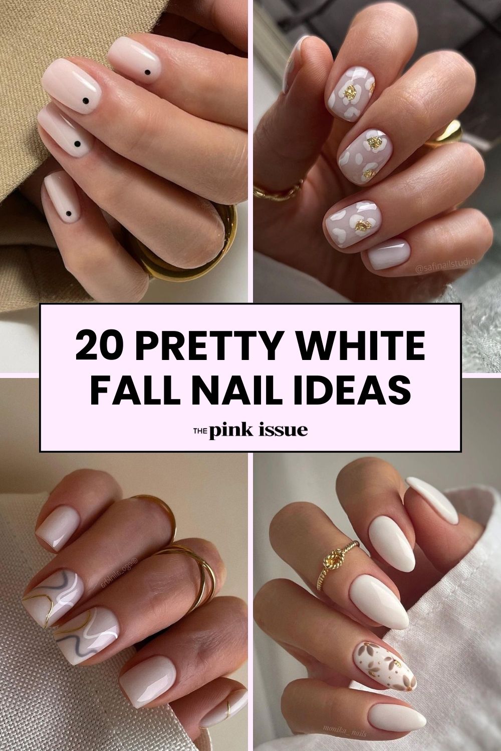 White fall nails ideas Pinterest