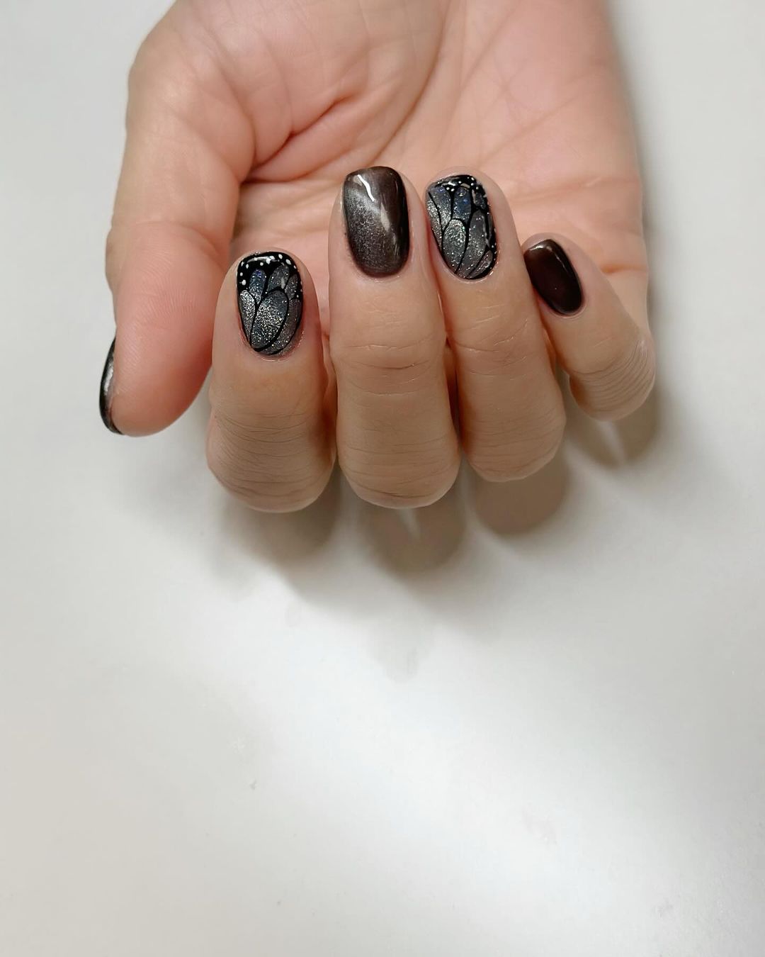 black butterfly nails