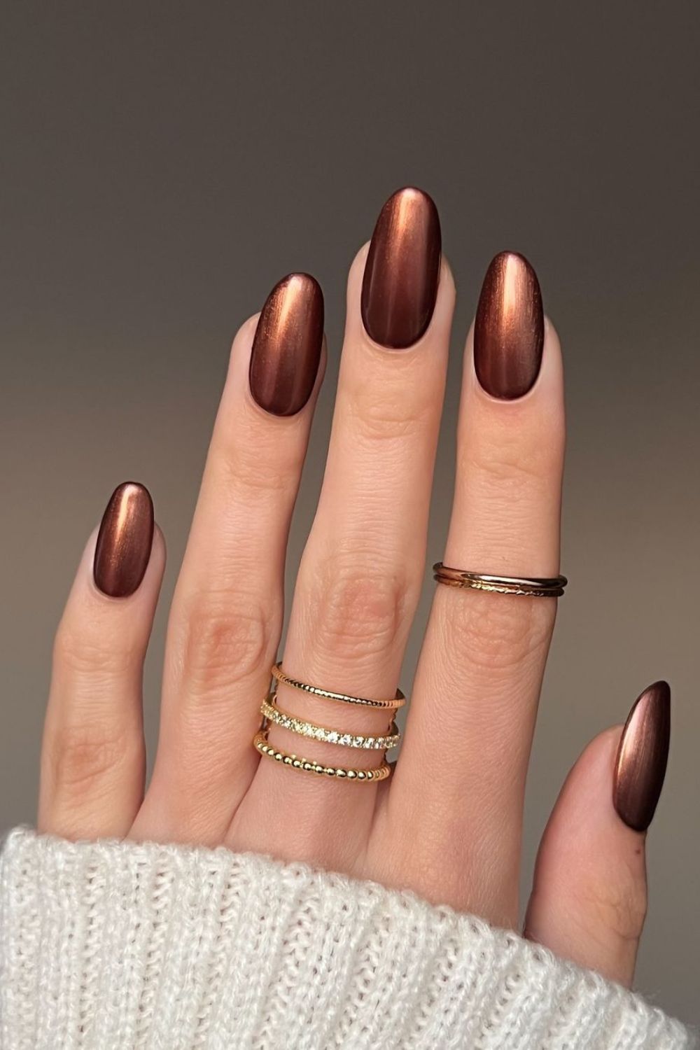 brown chrome nails