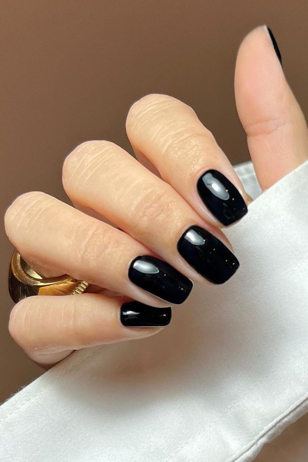 classic black nails