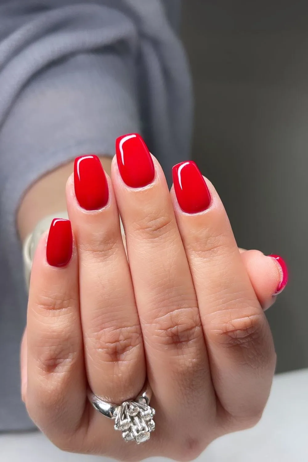 classic red nails