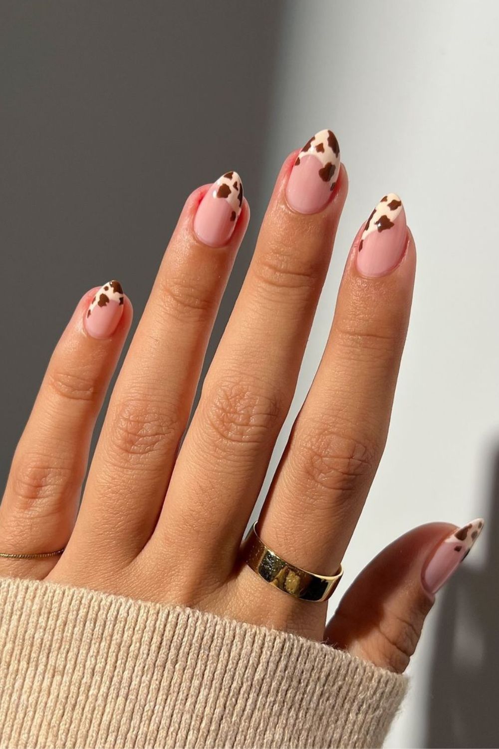 cow print french nails