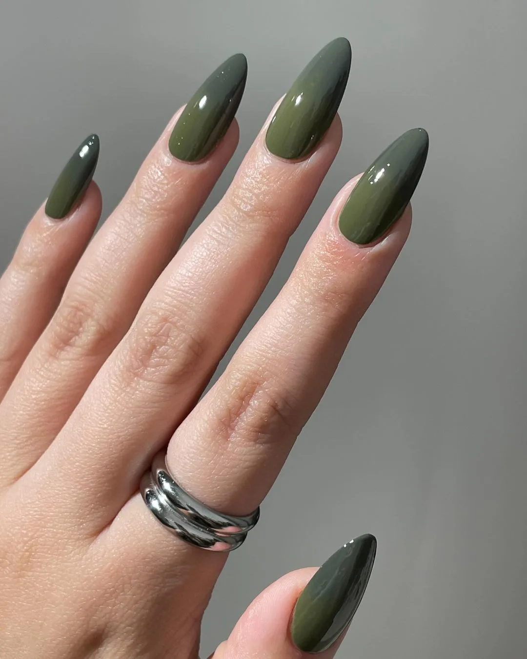 green ombre nails