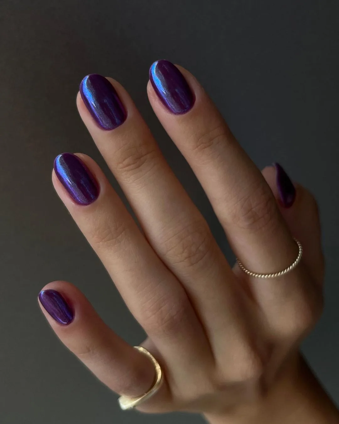 purple chrome nails