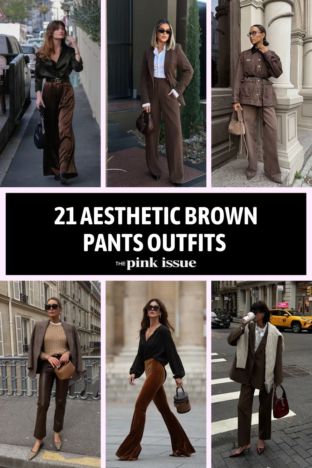 21 Aesthetic Brown Pants Outfits You’ll Want to Wear All Year pinterest