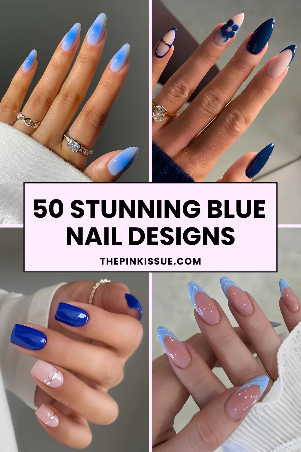 Blue nail designs Pinterest