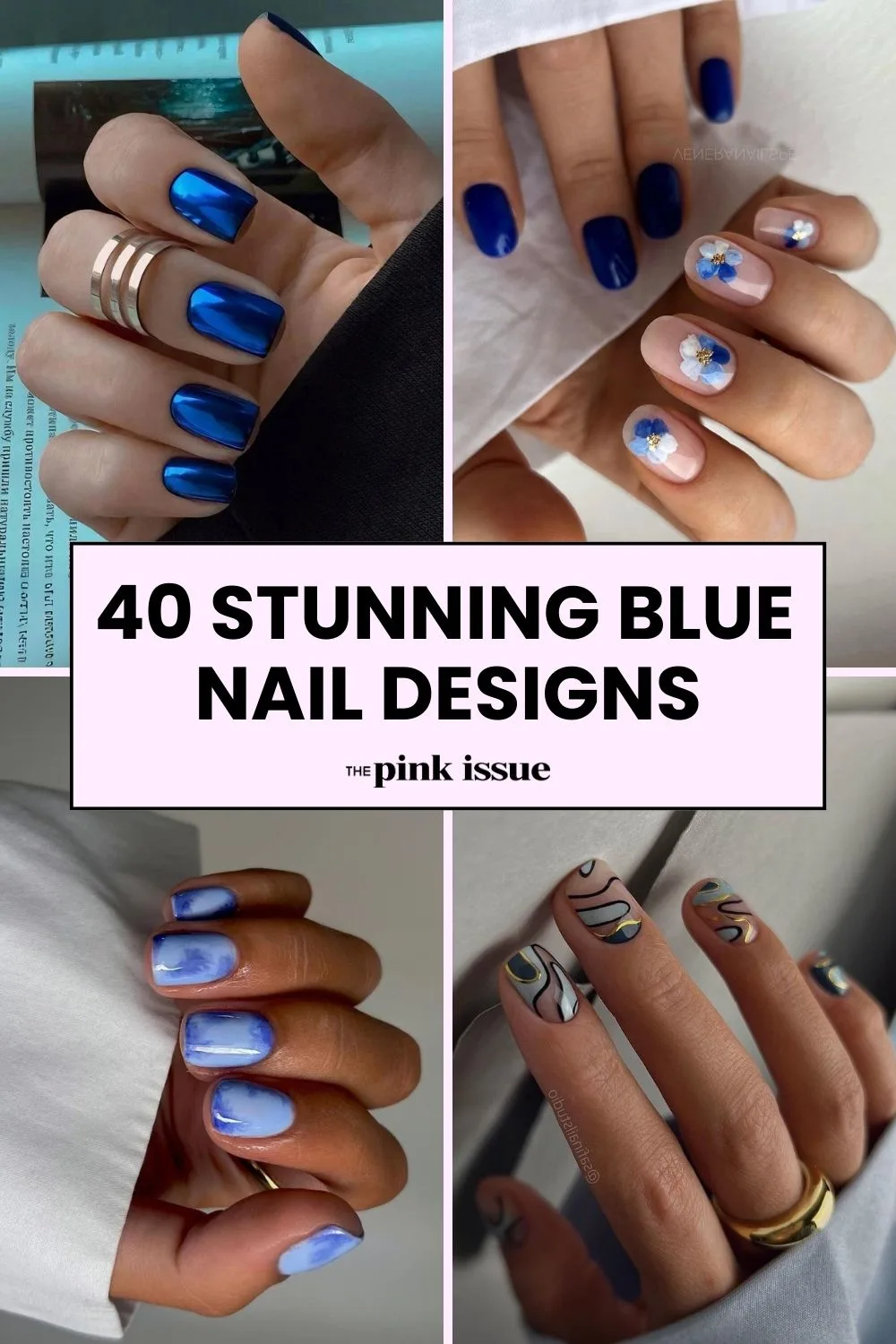 Blue nail ideas Pinterest