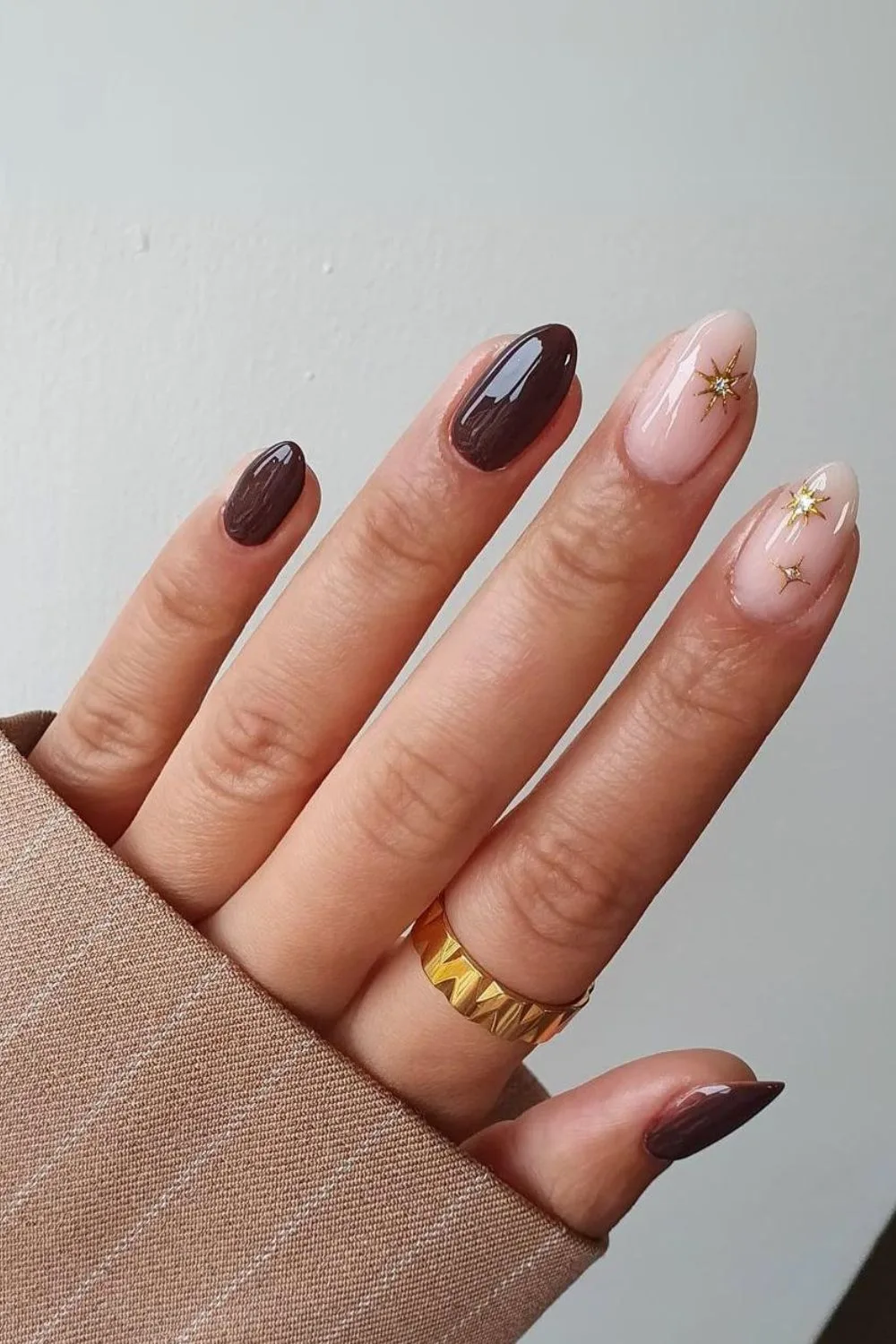 Brown celestial nails