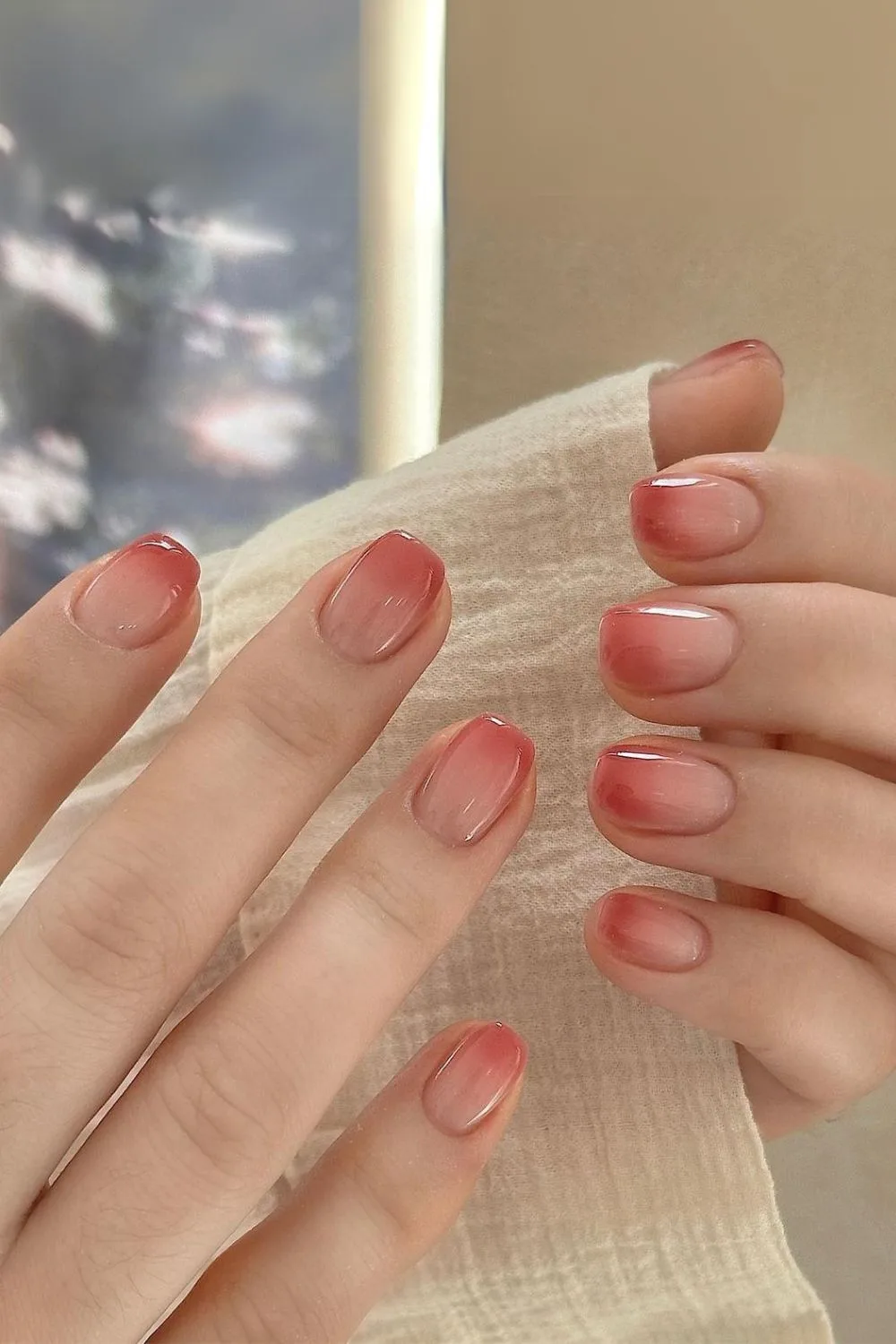 Burnt orange ombre nails