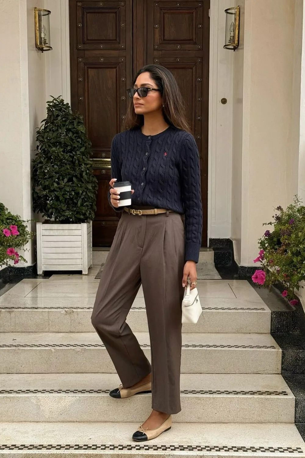 Cable Knit & Brown Pants