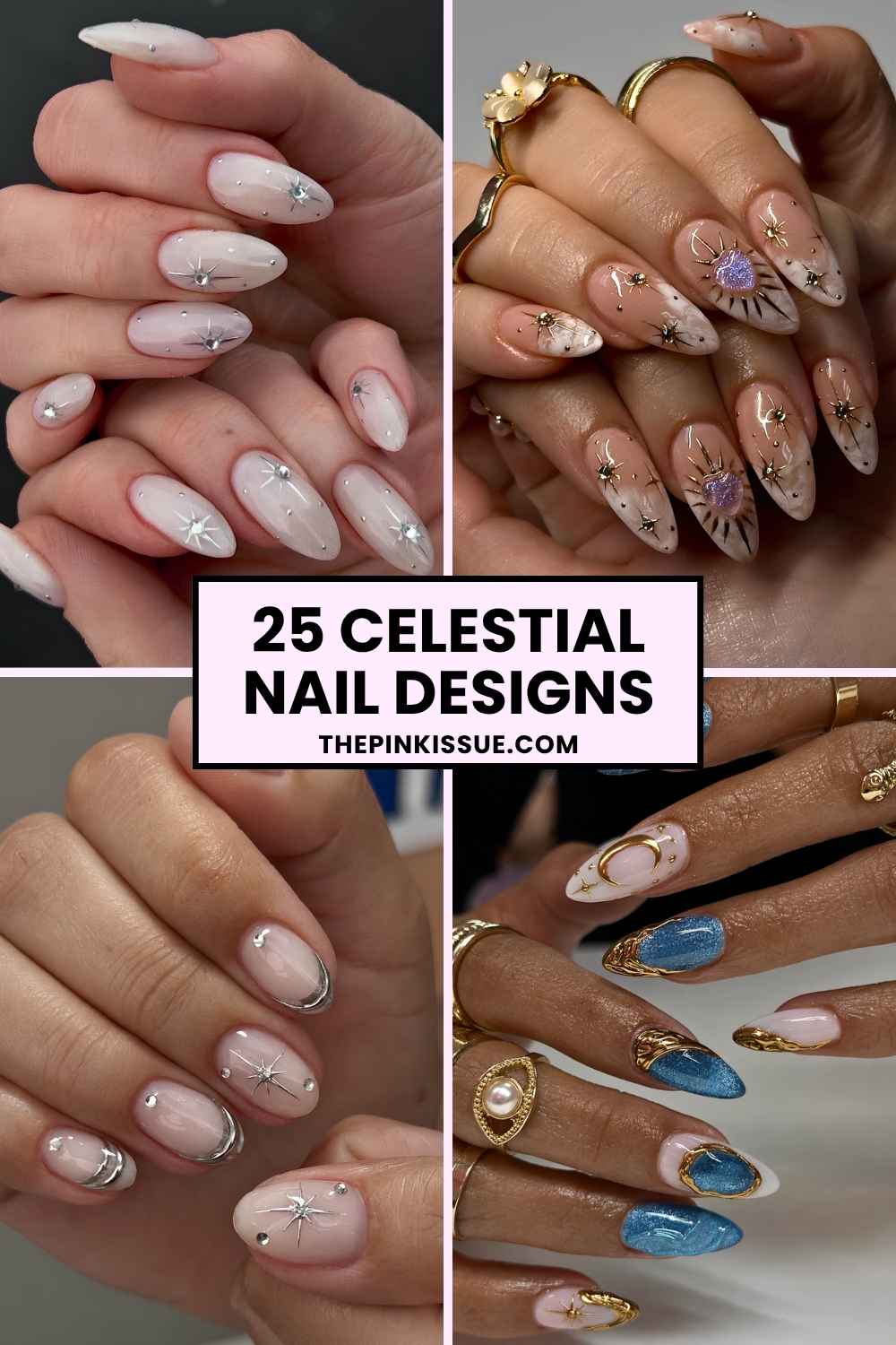 Celestial nail art Pinterest