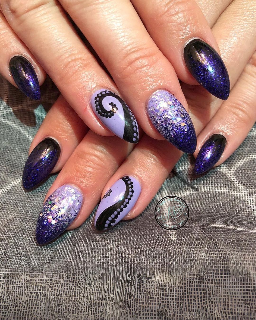 Disney Ursula-inspired nails