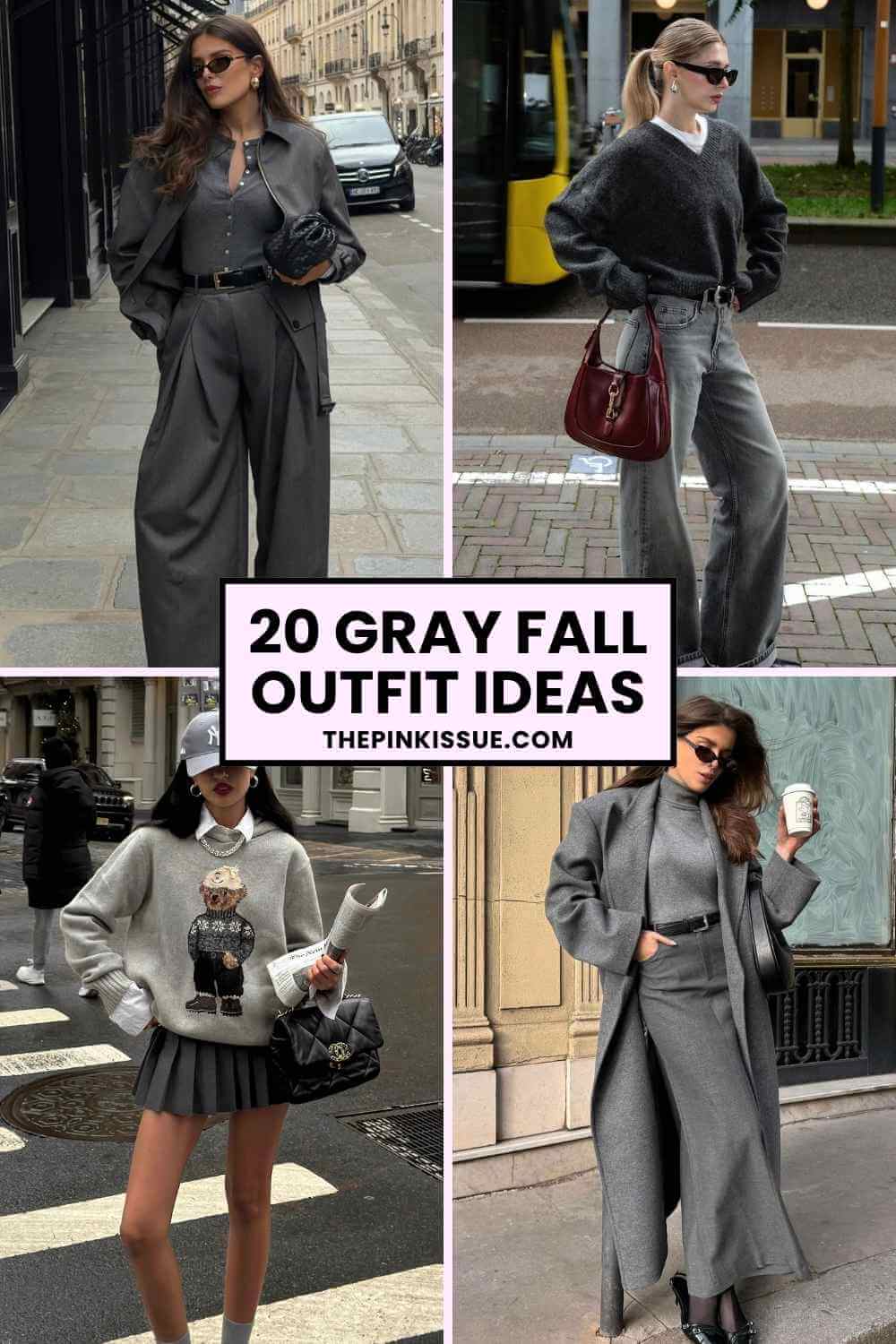 Gray fall outfits Pinterest