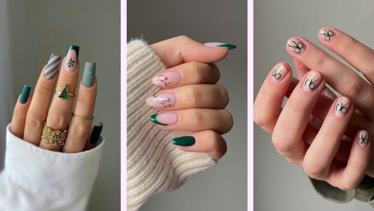 30 Festive Green Christmas Nail Ideas for a Holiday Glow-Up