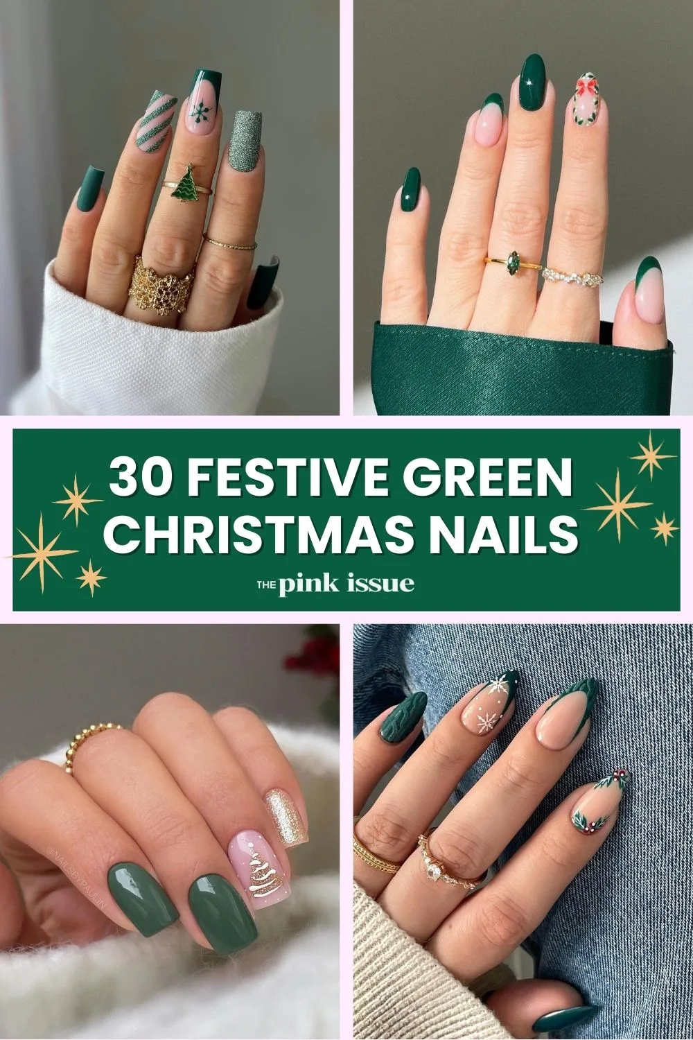 Green Christmas Nails Pinterest