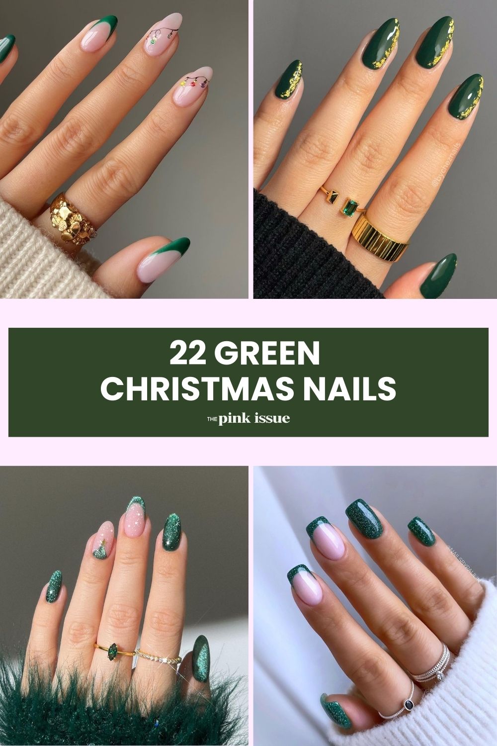 Green Christmas Nails That Are Just the Right Amount of Classy pinterest