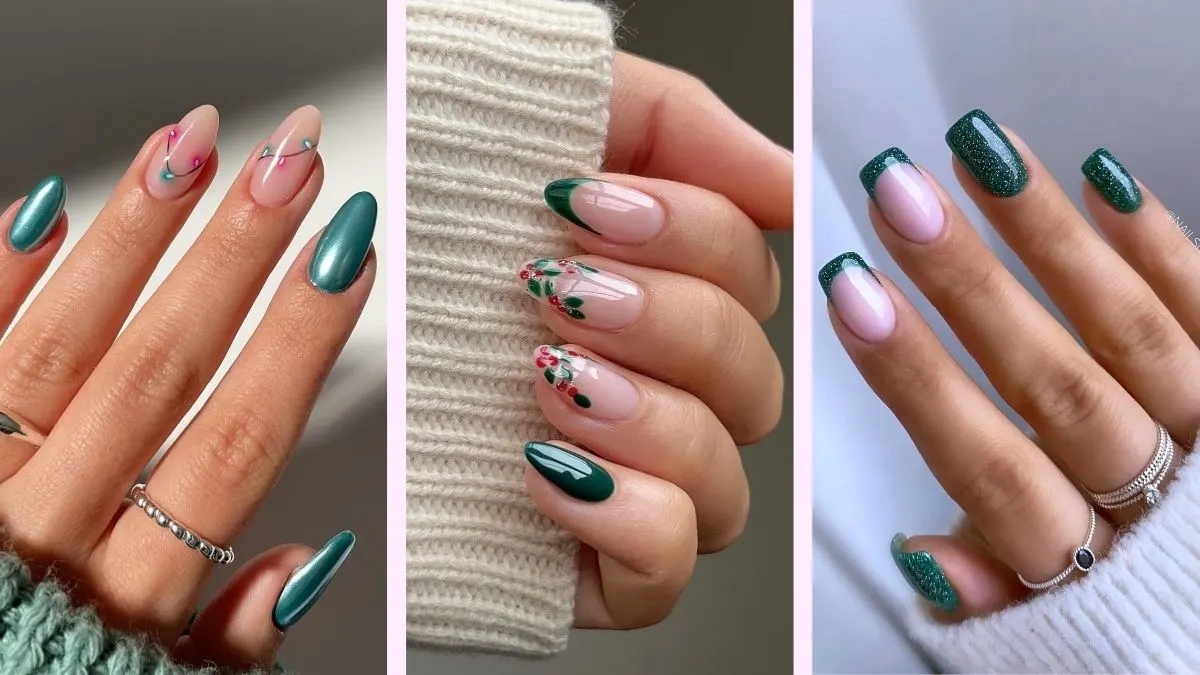 Green Christmas Nails That Are Just the Right Amount of Classy