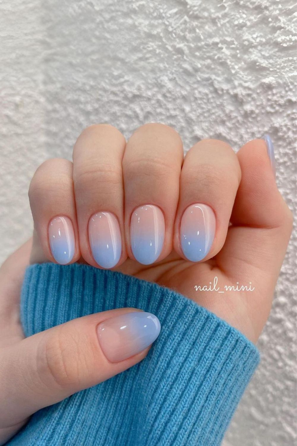 Light blue ombre manicure