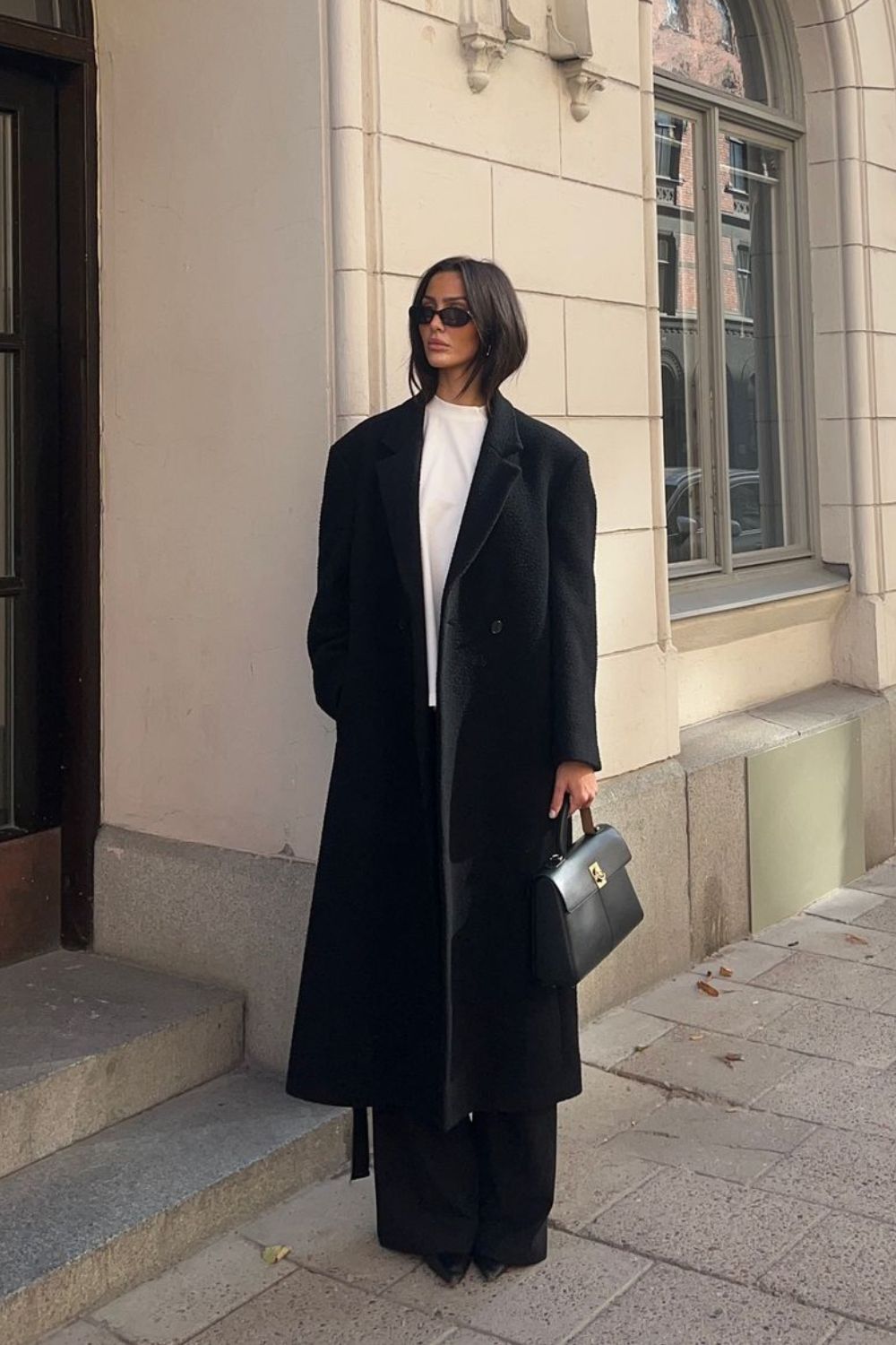 Long Coat & Wide-Leg Trousers