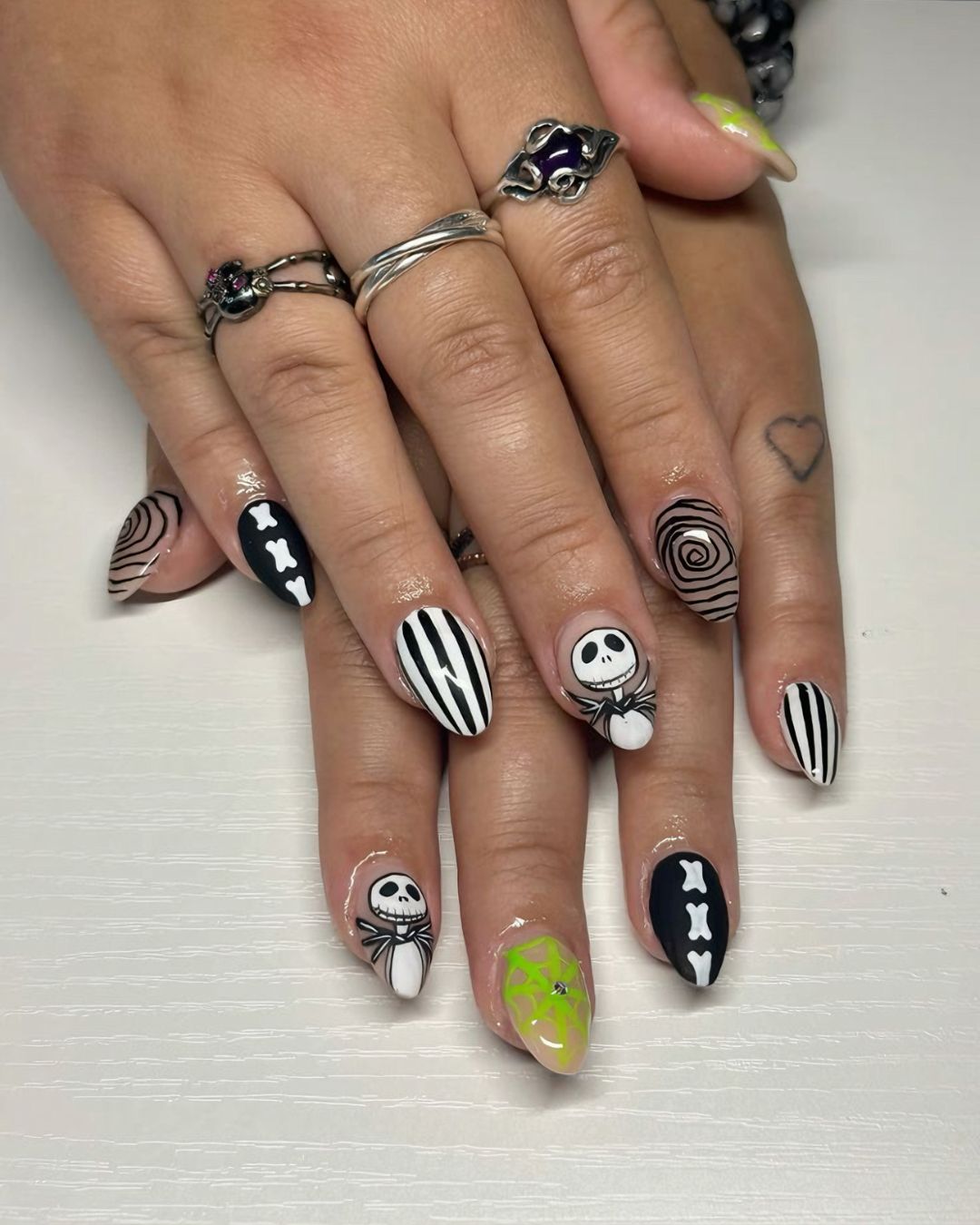 Nightmare Before Christmas-inspired nails