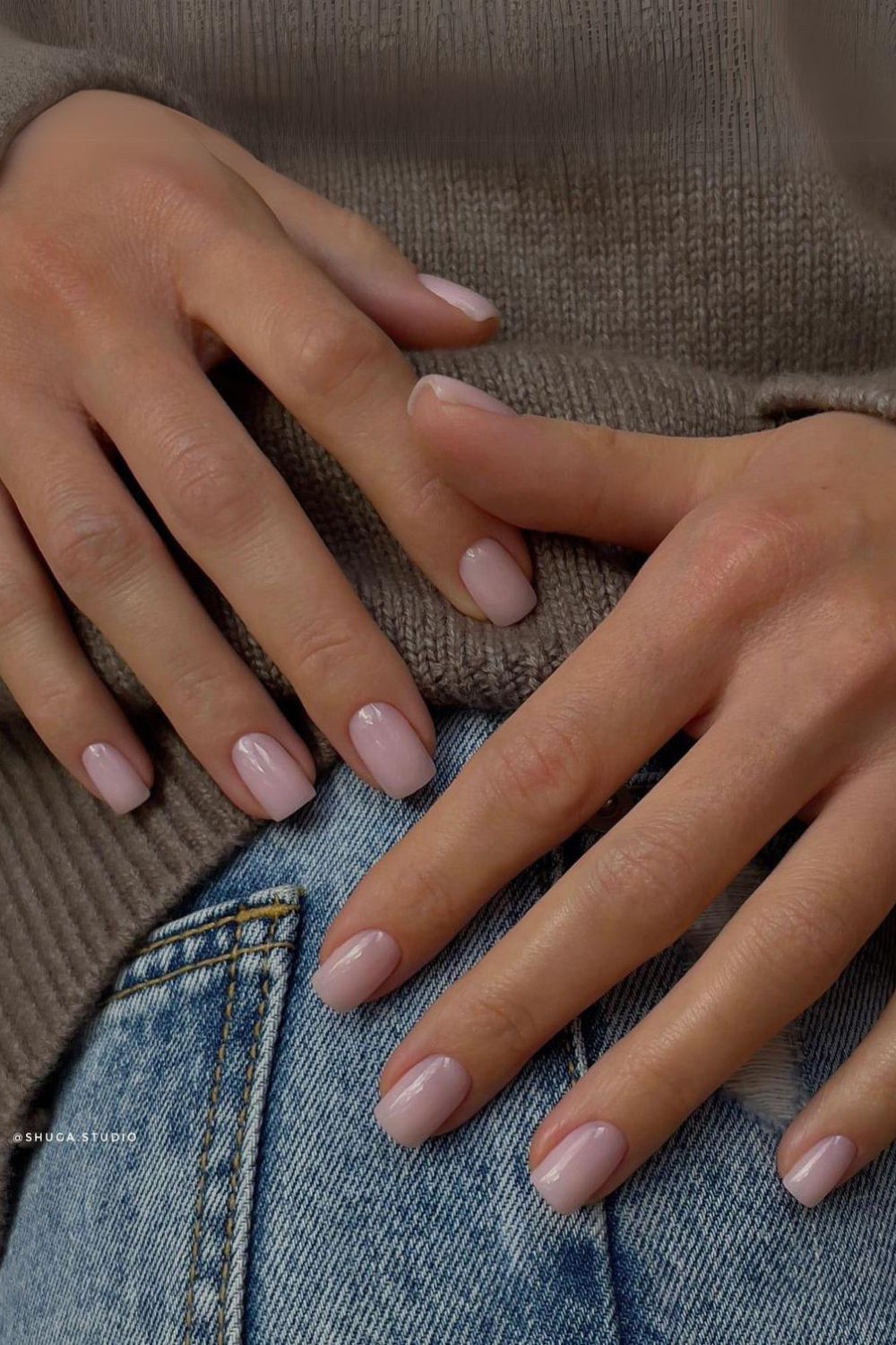 Nude pink fall nails