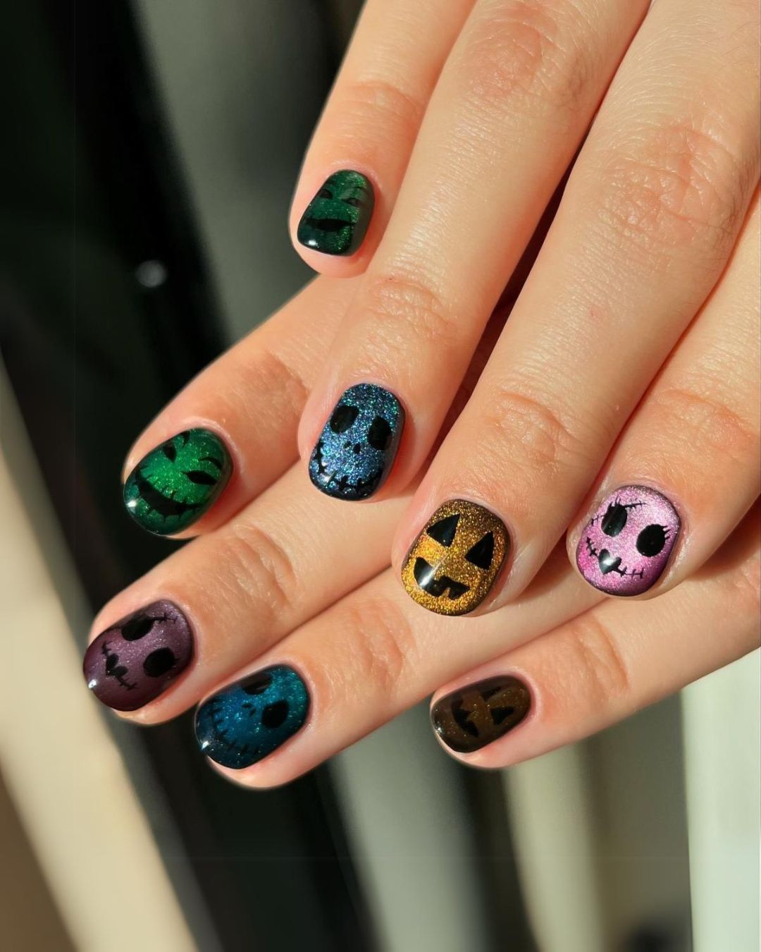 Oogie Boogie Halloween nails