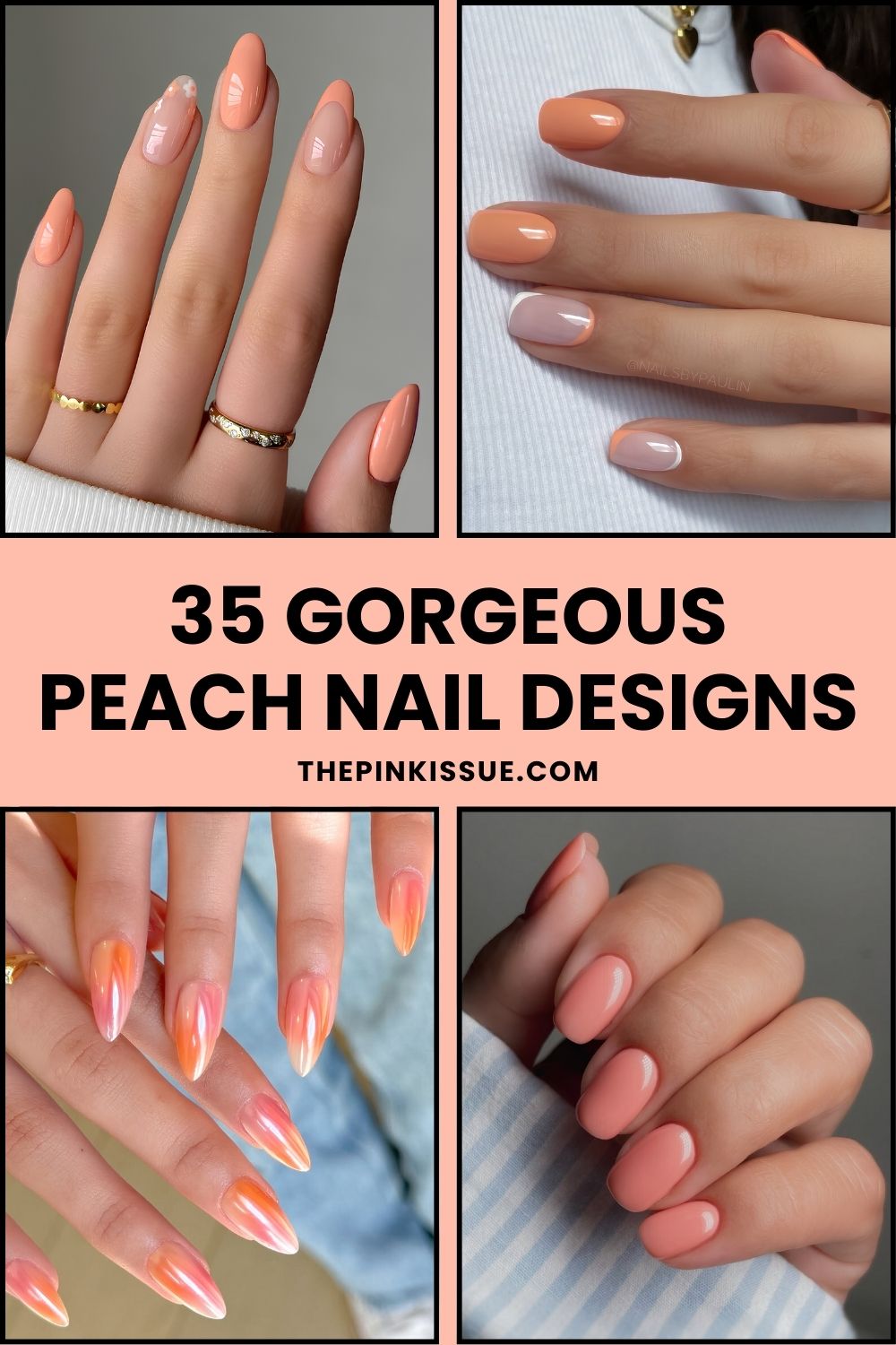 Peach nail ideas Pinterest