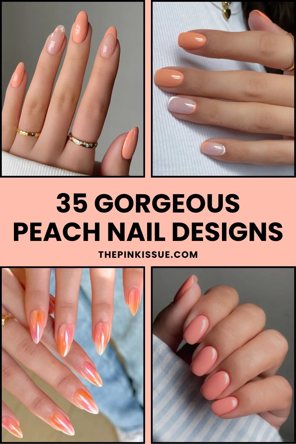 Peach nail ideas Pinterest