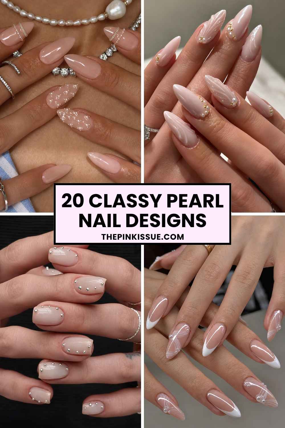 Pearl nail inspo Pinterest
