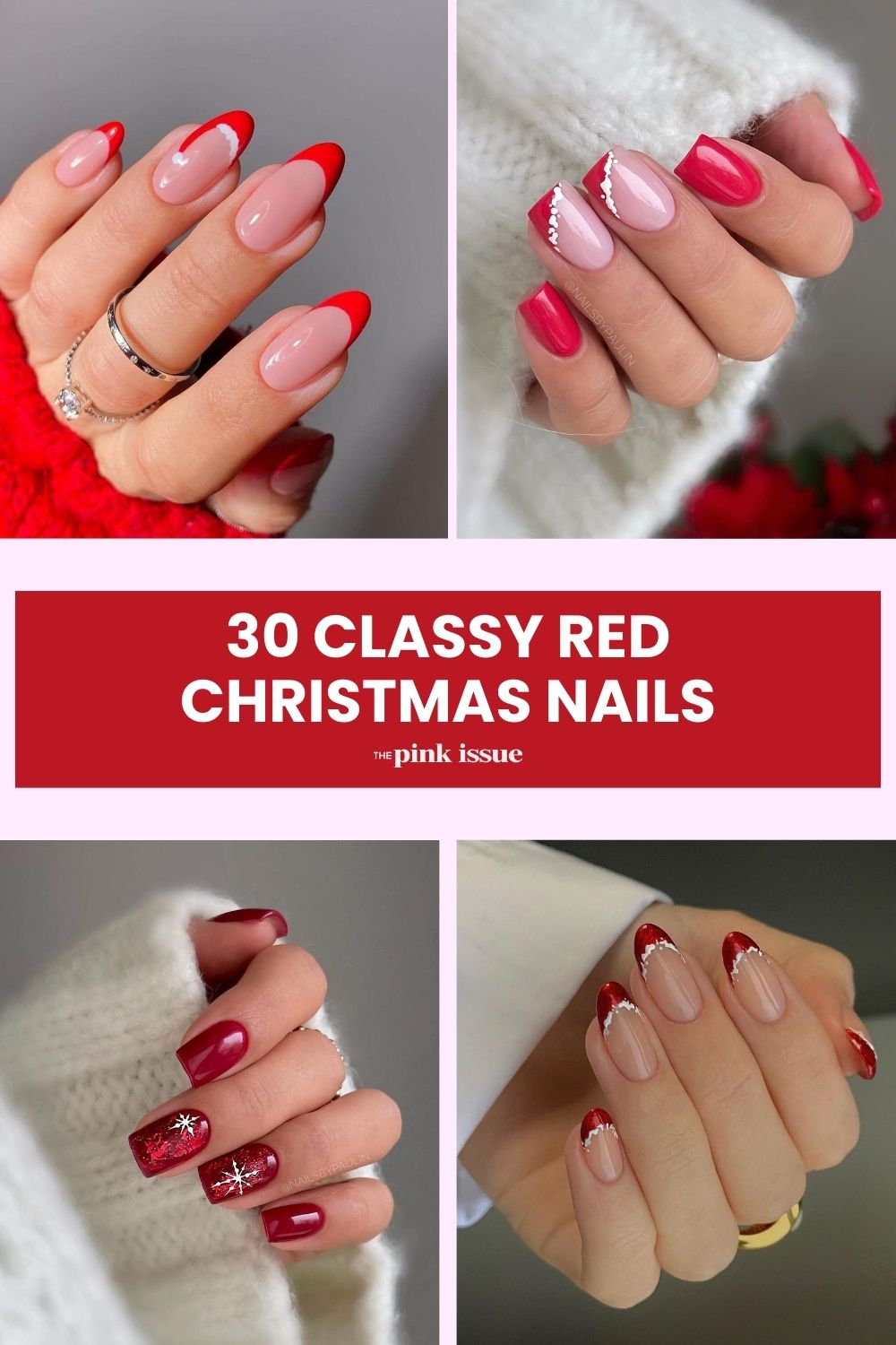 Red Christmas Nails So Classy, Even Mrs. Claus Would Be Jealous pinterest