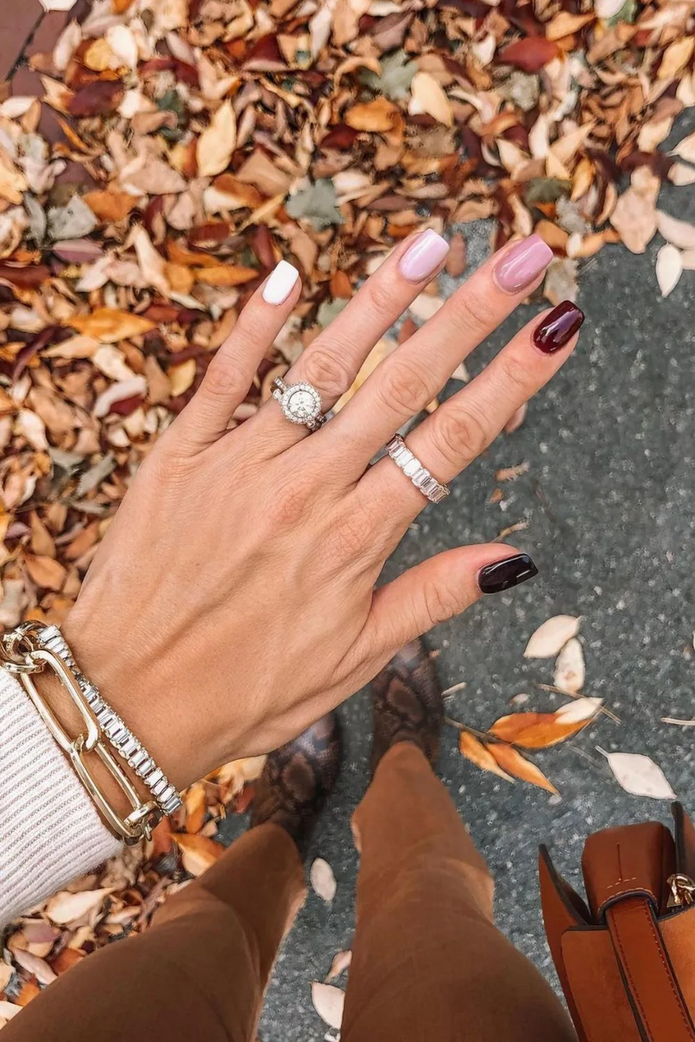 Rosy skittle fall nails