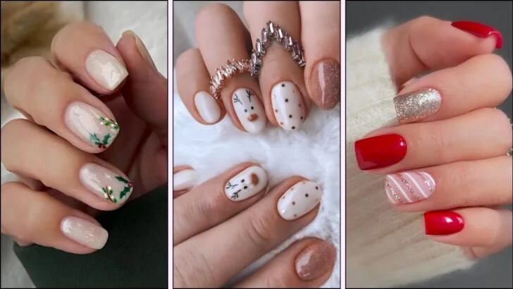 35 Short Christmas Nail Designs for Your Holiday Glam