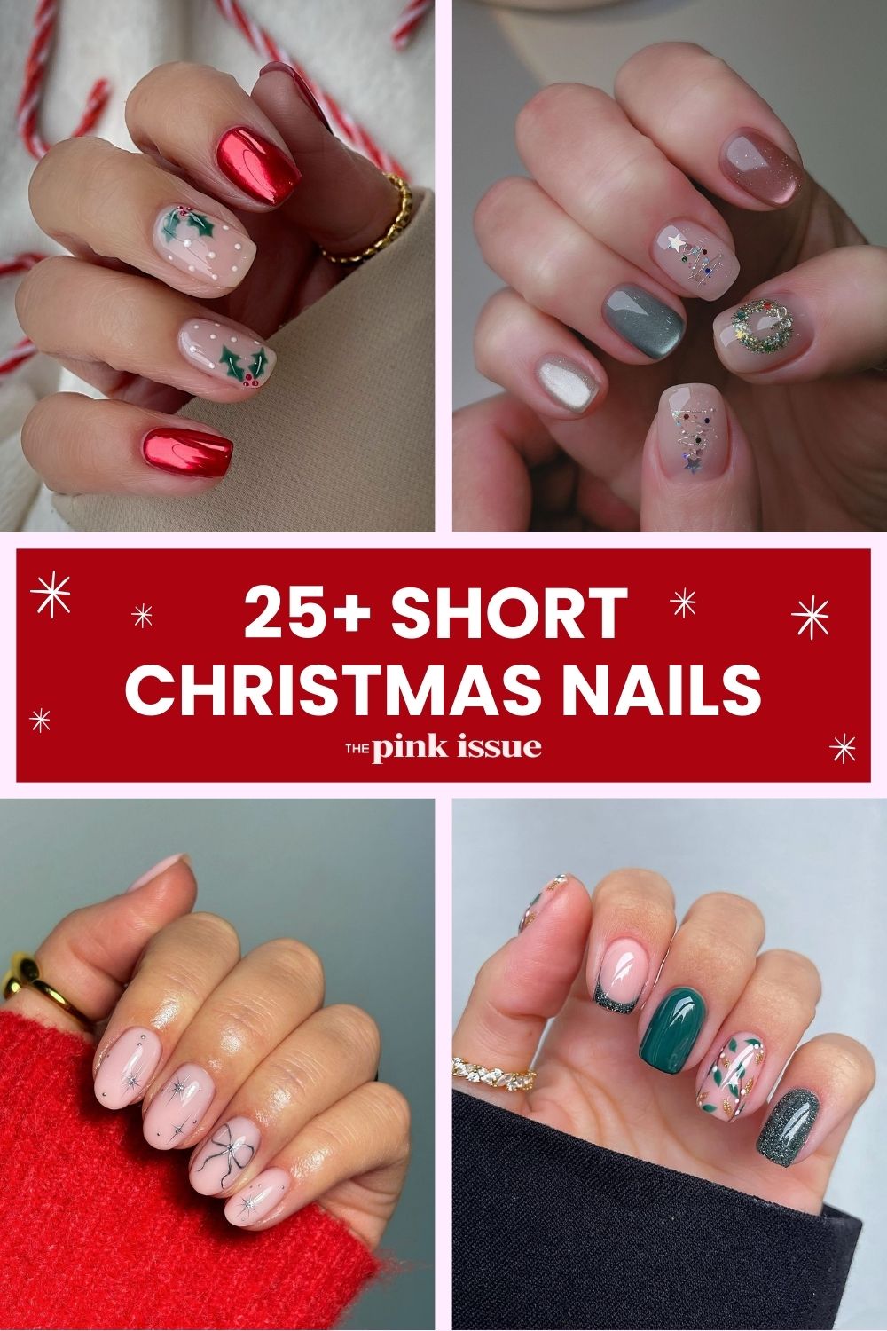 Short Christmas nails Pinterest image