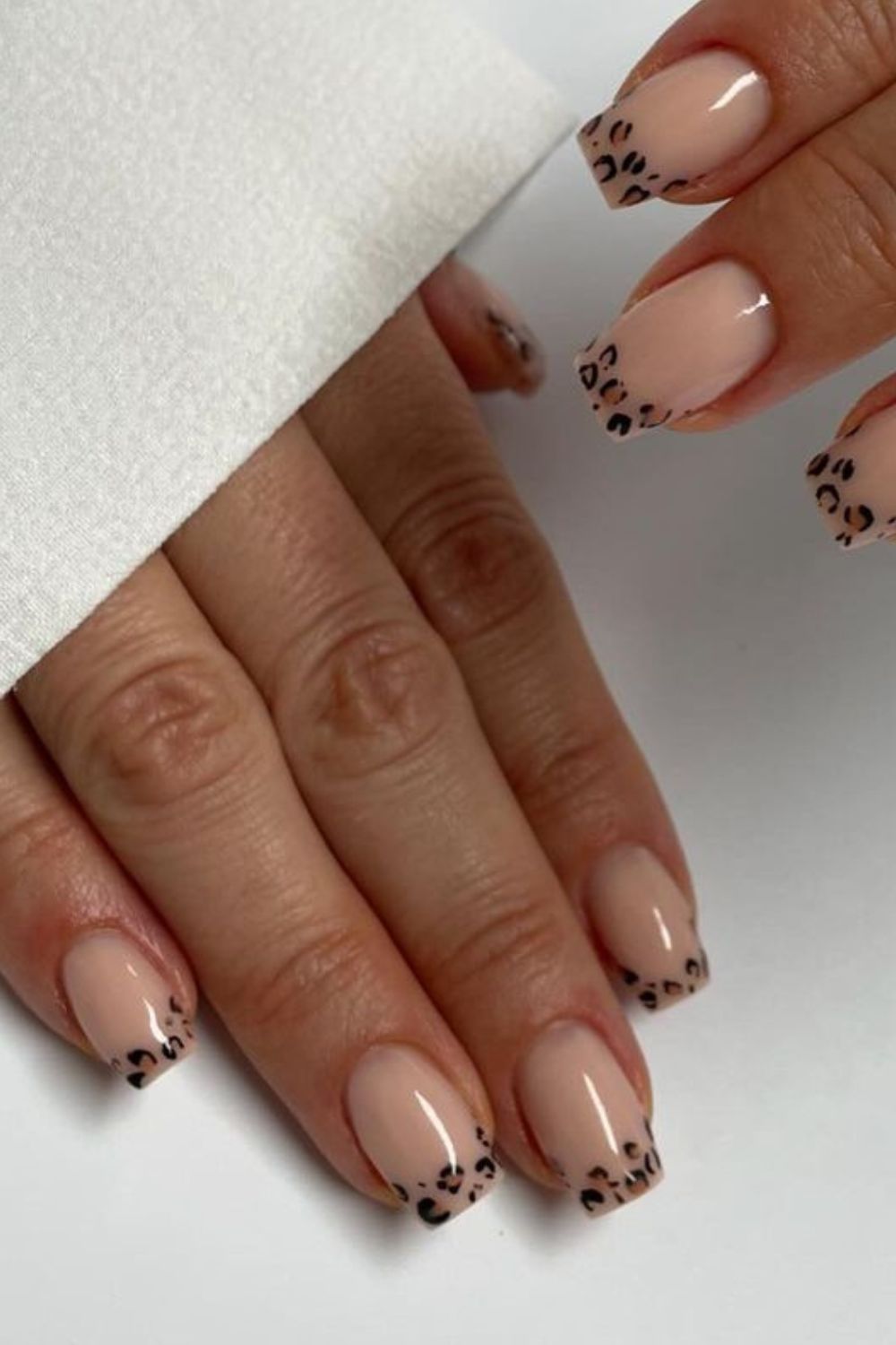 leopard tip nails