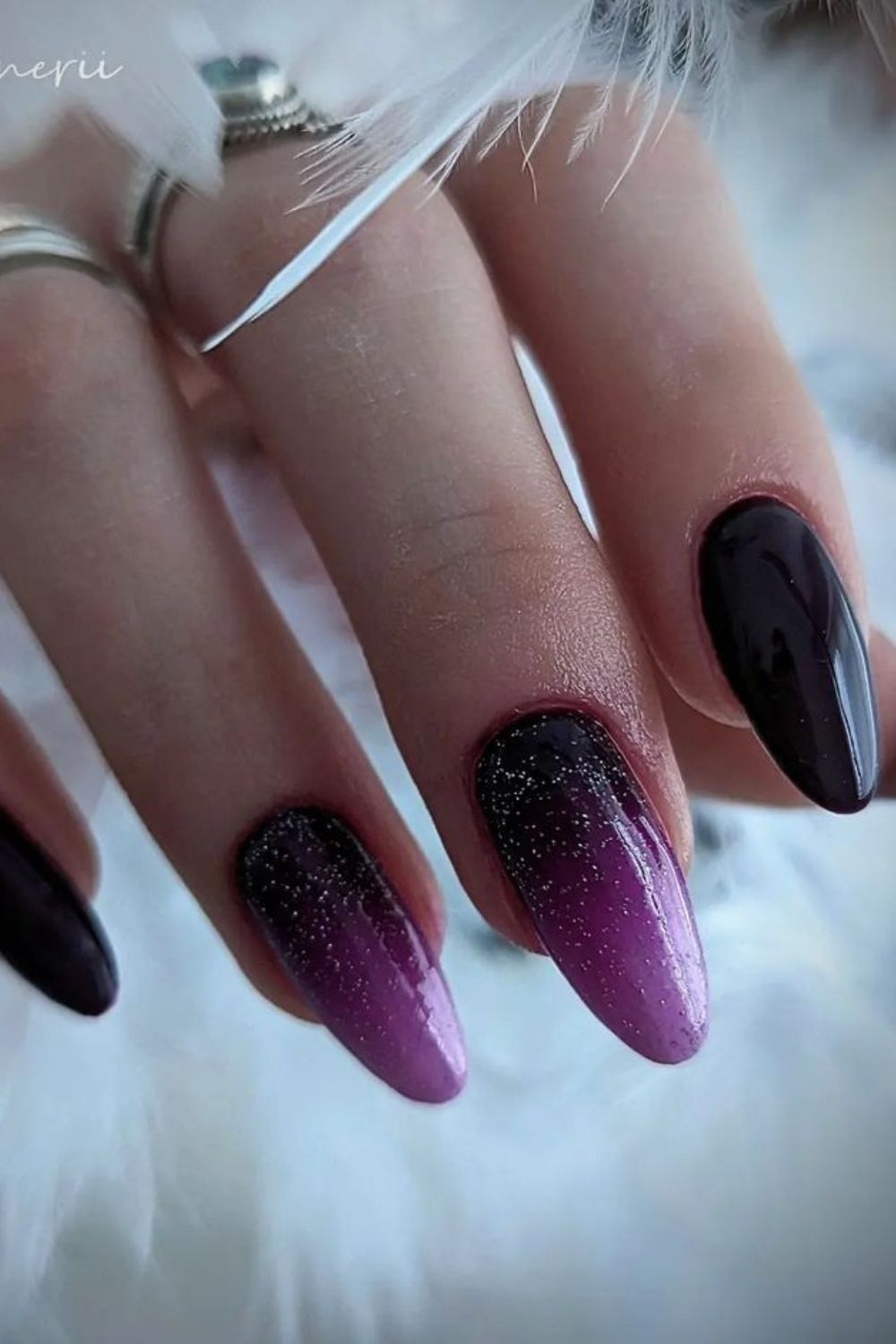 plum ombre nails