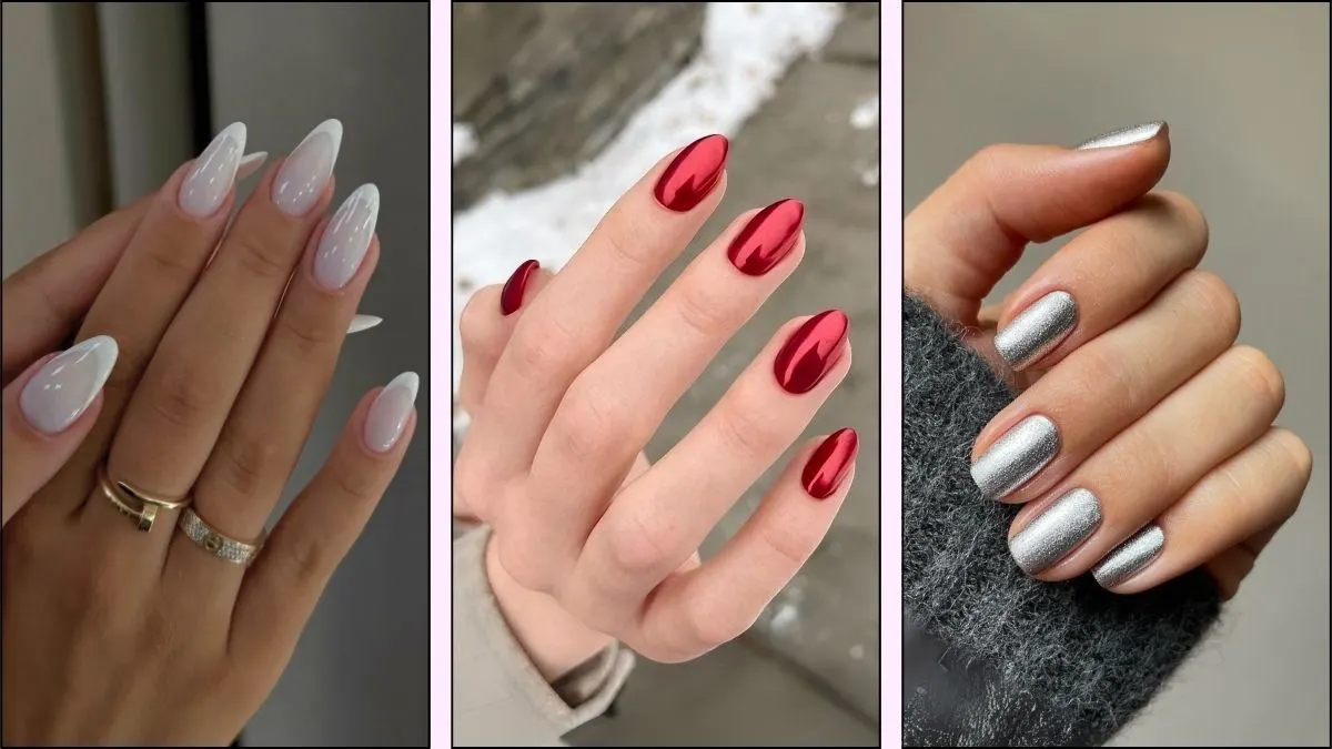 A collage of nail designs for December