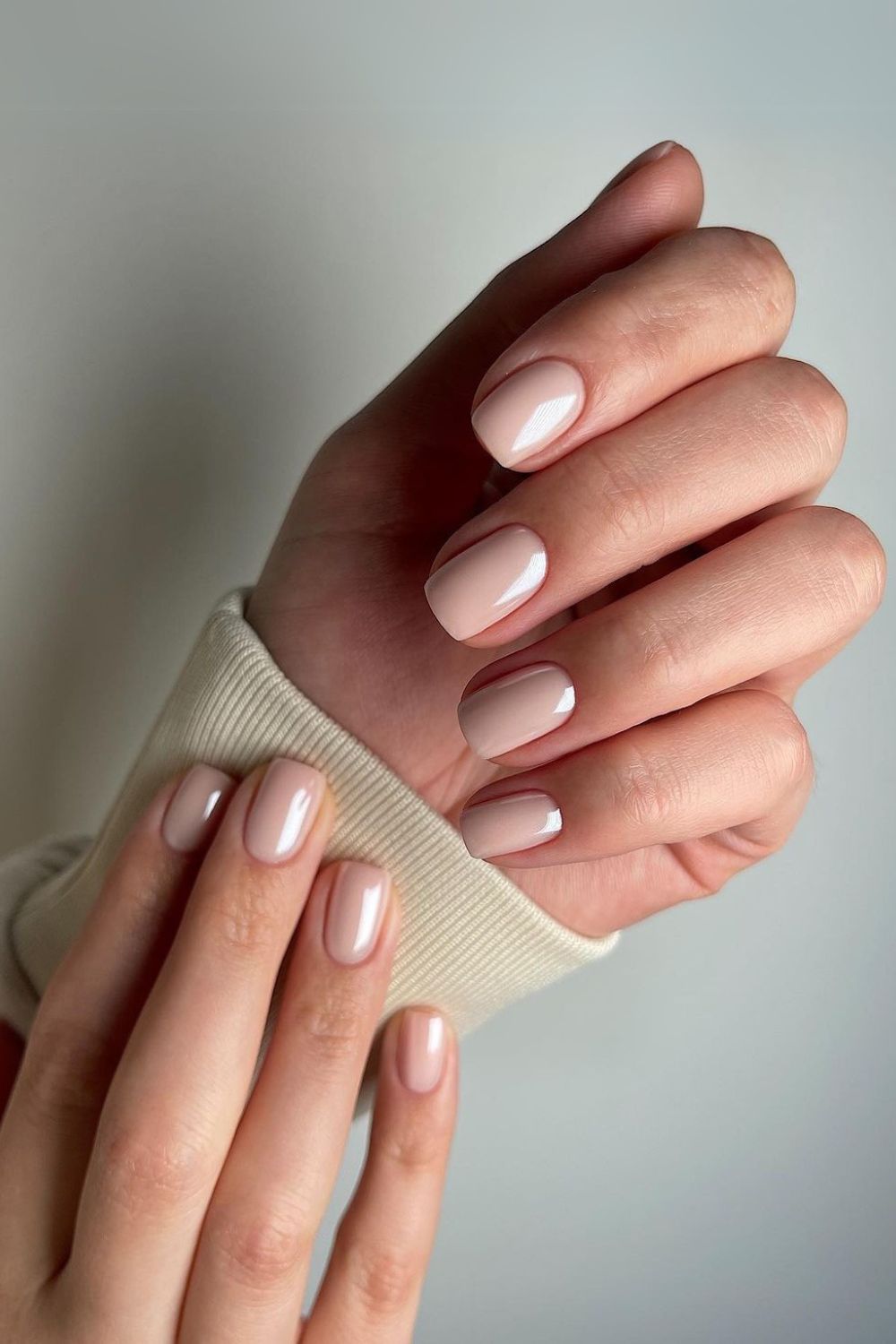 Glazed neutral manicure