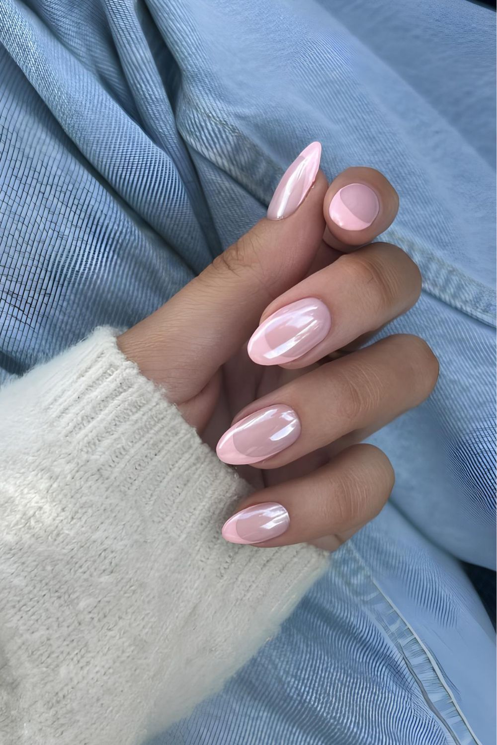 Glazed pink French Nails