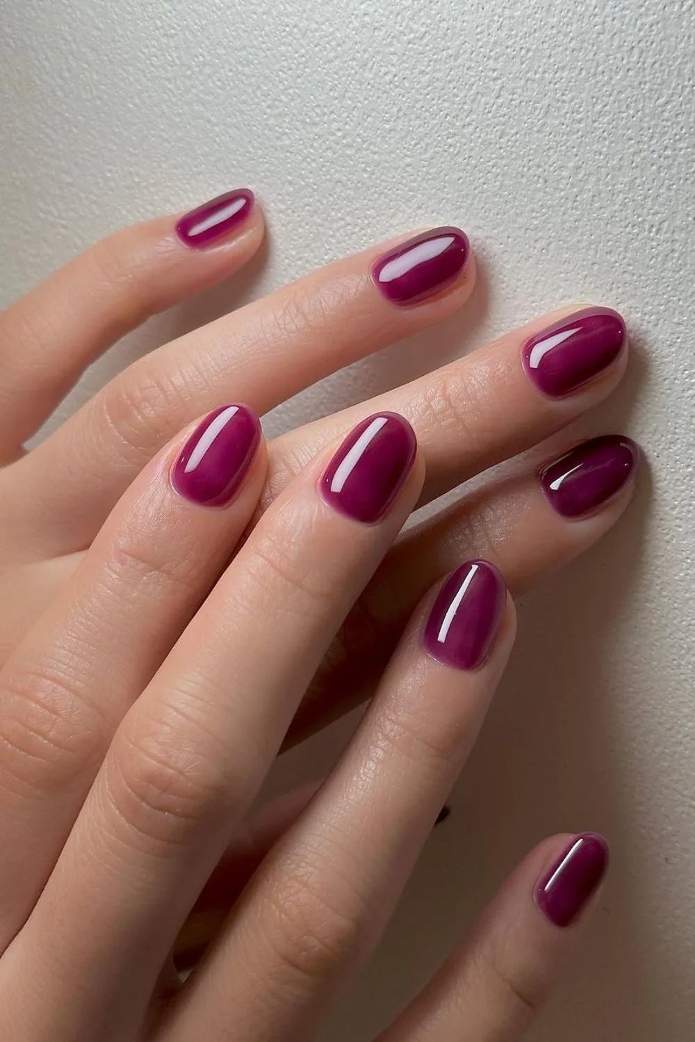 Jam purple jelly-effect nails