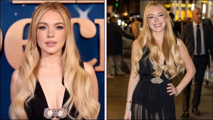 Lindsay Lohan Brings the Heat with Mixed Metal Outfit on the Red Carpet